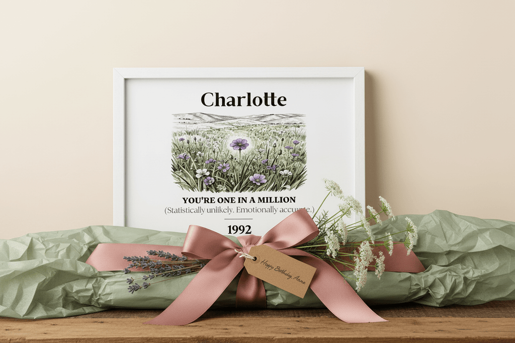 Personalised Wildflower Name Canvas Print — You're One in a Million - AlleyCrafters
