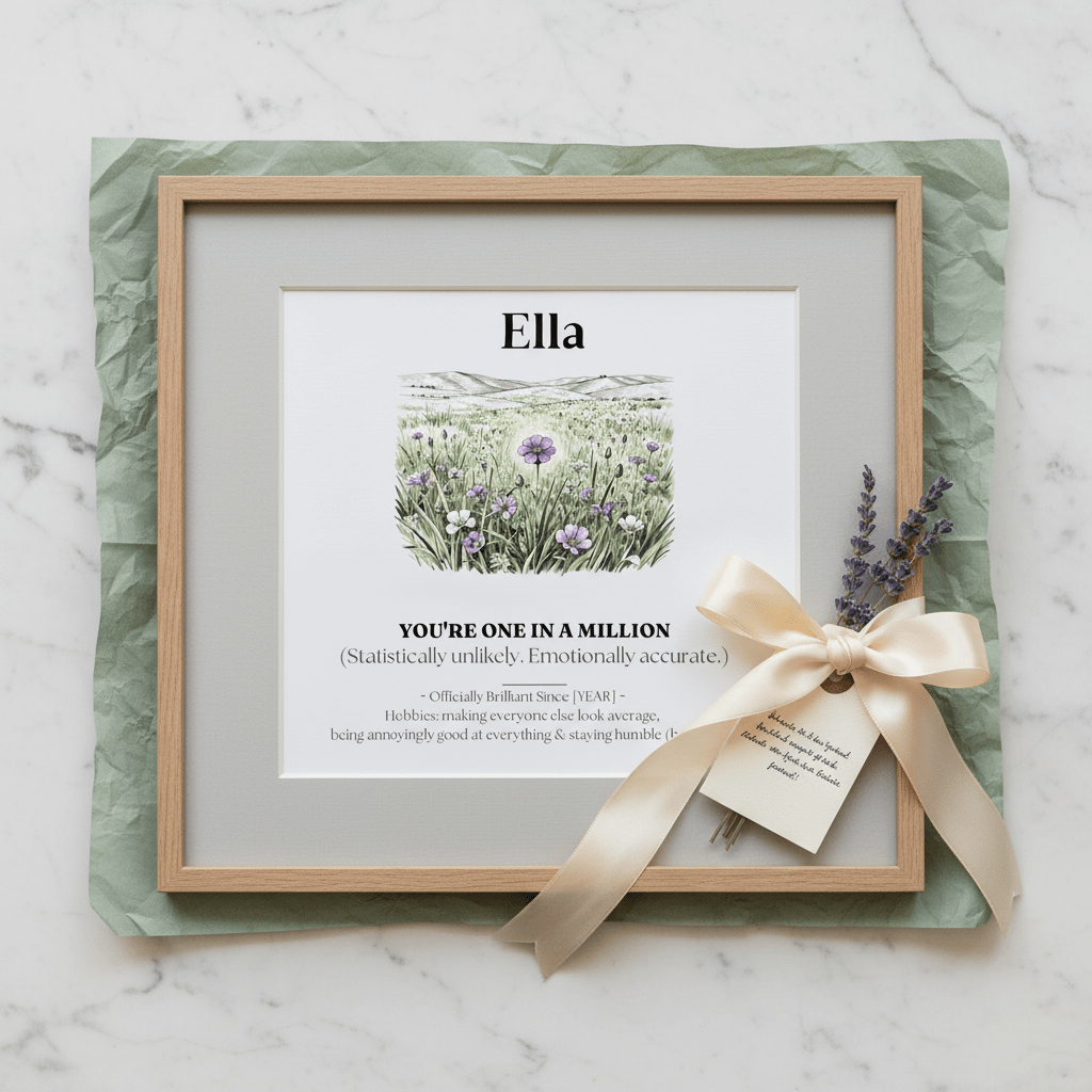 Personalised Wildflower Name Canvas Print — You're One in a Million - AlleyCrafters
