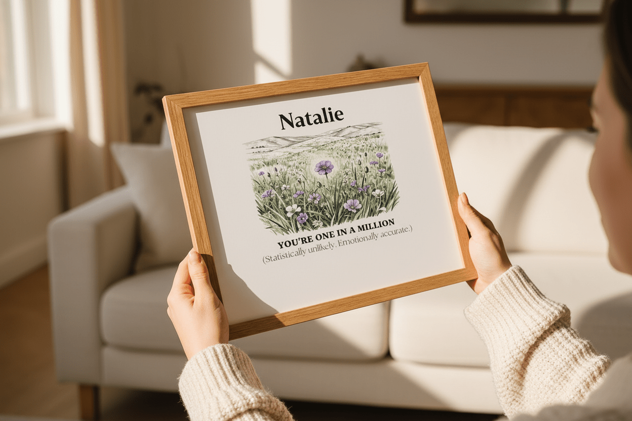 Personalised Wildflower Name Canvas Print — You're One in a Million - AlleyCrafters
