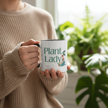 Woman holding mug close to camera