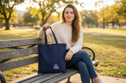 Personalised 'I Love You' Tote Bag | Custom Name Cotton Gift Tote - Alley Crafters