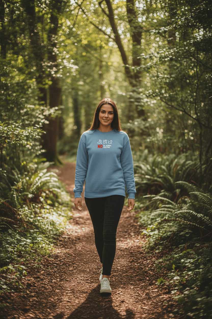 No to Animal Testing Sweatshirt | Cruelty-Free Statement Jumper - AlleyCrafters