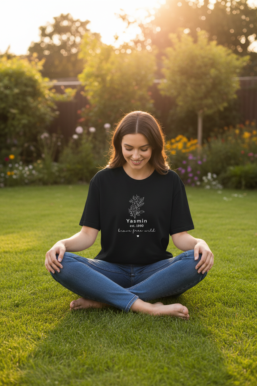 Yasmin — Garden sitting — small print
