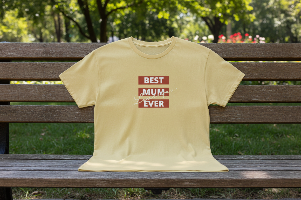Yellow Tee on Park Bench