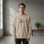 Sand sweatshirt, crew neck with “Annoying but Essential” slogan print on front