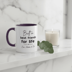 Personalised Best Friends for Life Mug | Custom Name Accent Coffee Mug - AlleyCrafters