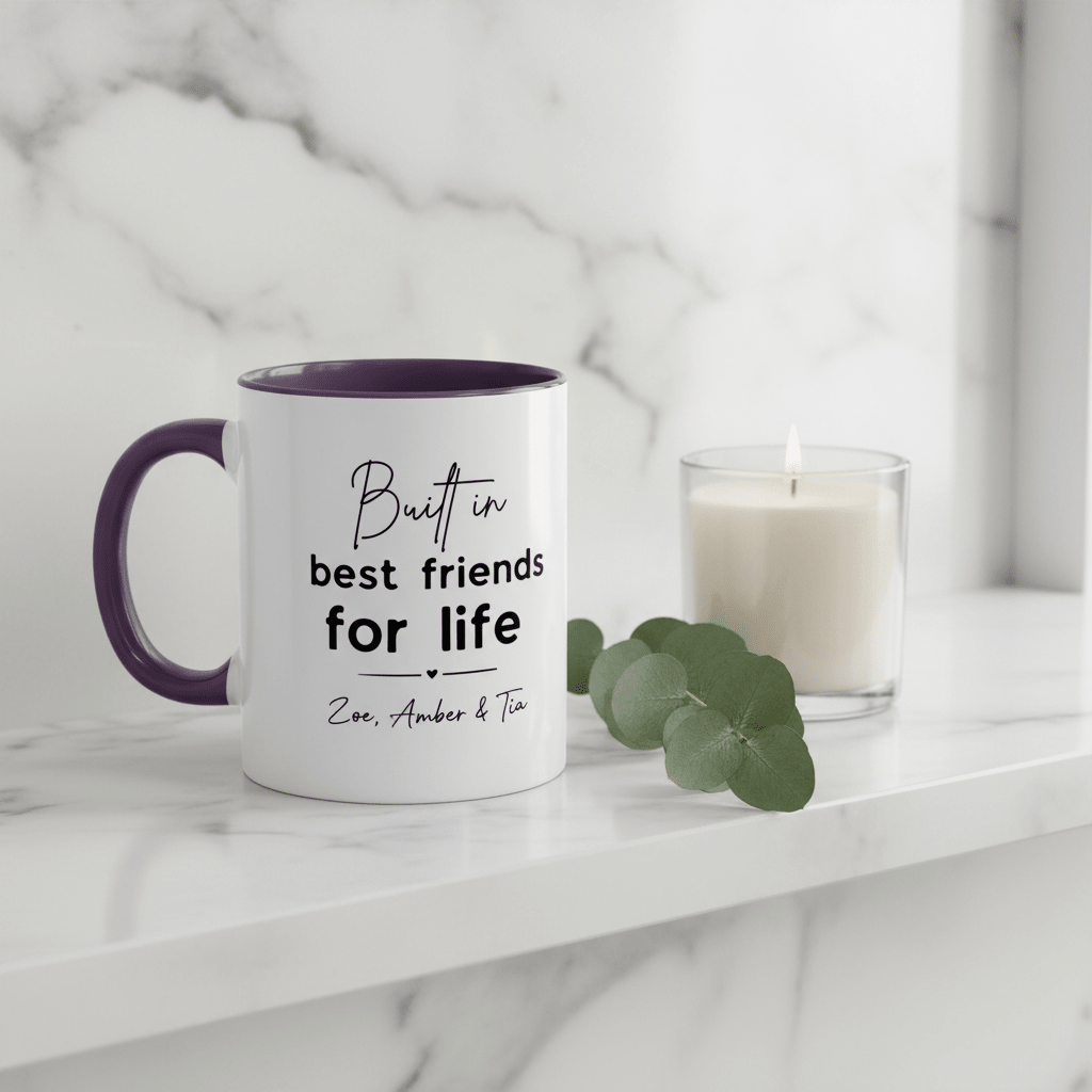Personalised Best Friends for Life Mug | Custom Name Accent Coffee Mug - AlleyCrafters
